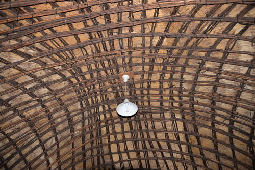 The Roof's hut structure and thatching.