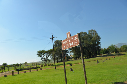 Another Sign for the Tower of Pizza B&B.