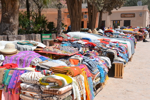 Plenty of native crafts, tourist trinkets, and lama wool clothing.