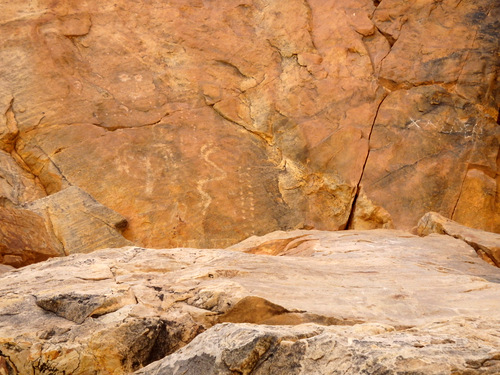 Petroglyphs at Parowan Gap, Utah.
