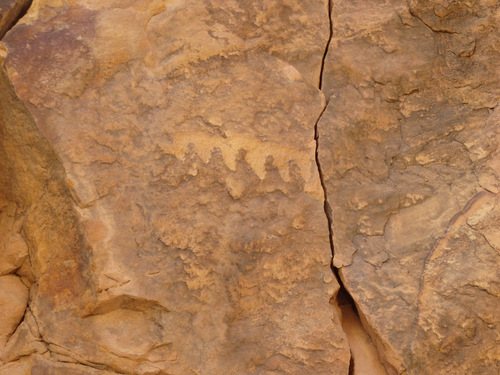 Petroglyphs at Parowan Gap, Utah.