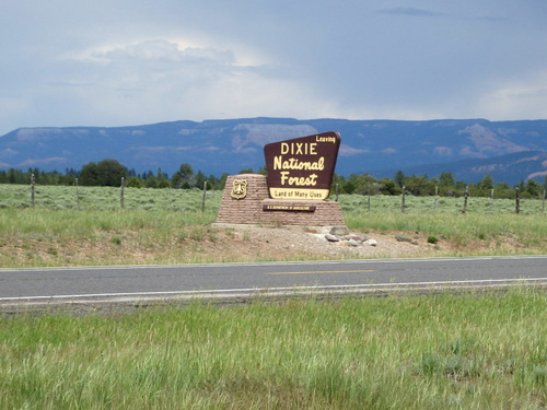 Exiting Dixie National Forest.