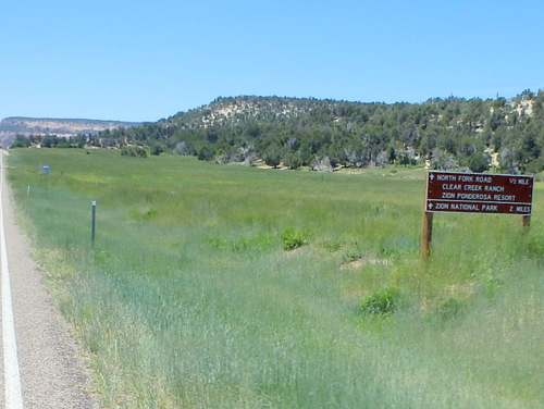 Miles later, 2 miles to Zion NP.