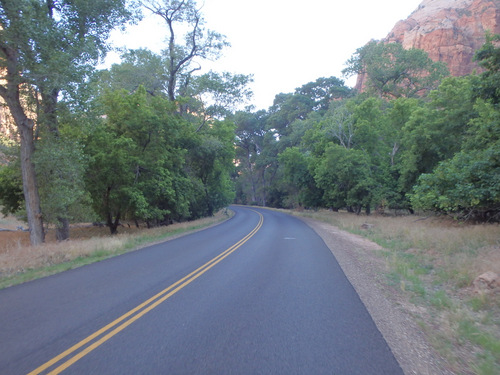 Cycling through Zion NP's Virgin Valley.