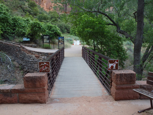 Cycling through Zion NP's Virgin Valley.