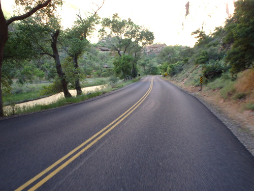 Cycling through Zion NP's Virgin Valley.