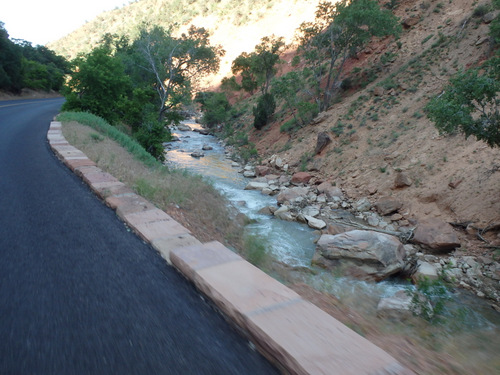Cycling through Zion NP's Virgin Valley.