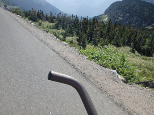 Eastside, heading east on Going to the Sun Road.
