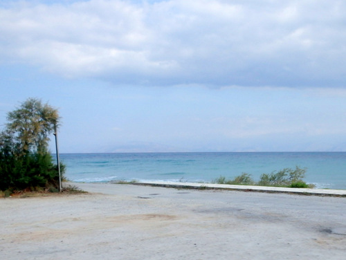 Cycling the Gulf of Corinth's coast.