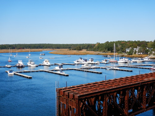 Old Style Railroad Turn-Bridge on the Merrimack River, Newburyport, MA.