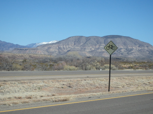Just as Sierra Blanca was disappearing, we saw a friendly sign.