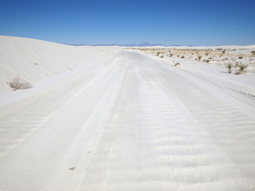 White Sands, NM: Cycling on the sand.